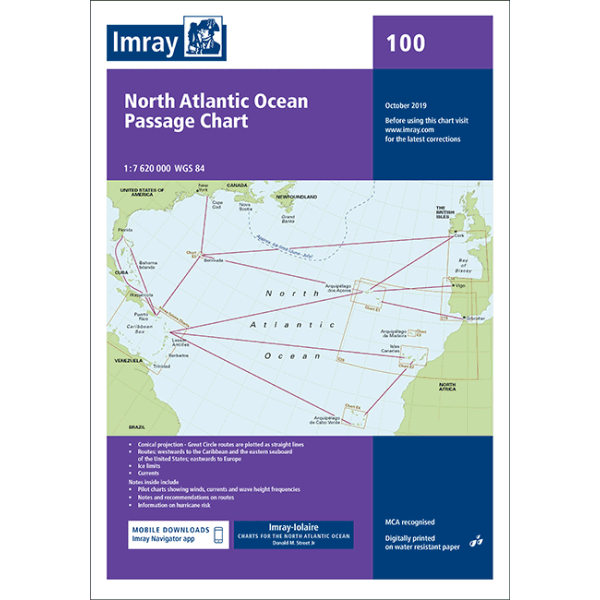 Imray 100 North Atlantic Ocean Passage Chart