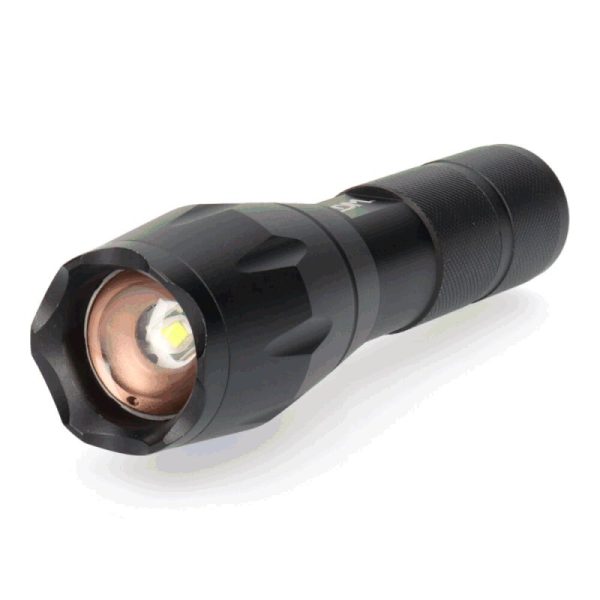 Aluminium flashlight with zoom